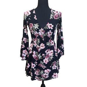 Vintage Pook New York Y2K Floral Babydoll Top Black Size M Whimysgoth Romantic